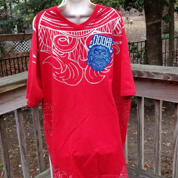 red oversized tshirt